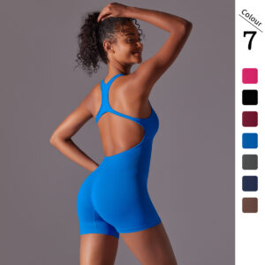 Tight Solid Colour One Piece Aerial Back Seamless Breathable Yoga Jumpsuit